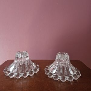 Glass candle holders.